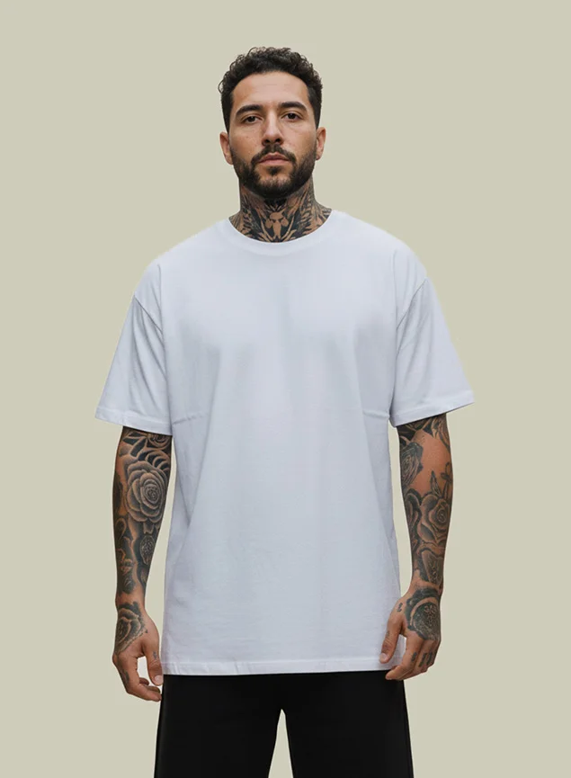 Camiseta Oversized Masculina Basic Branca