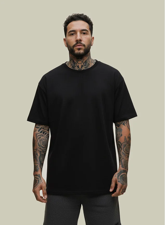 Camiseta Oversized Masculina Basic Preta